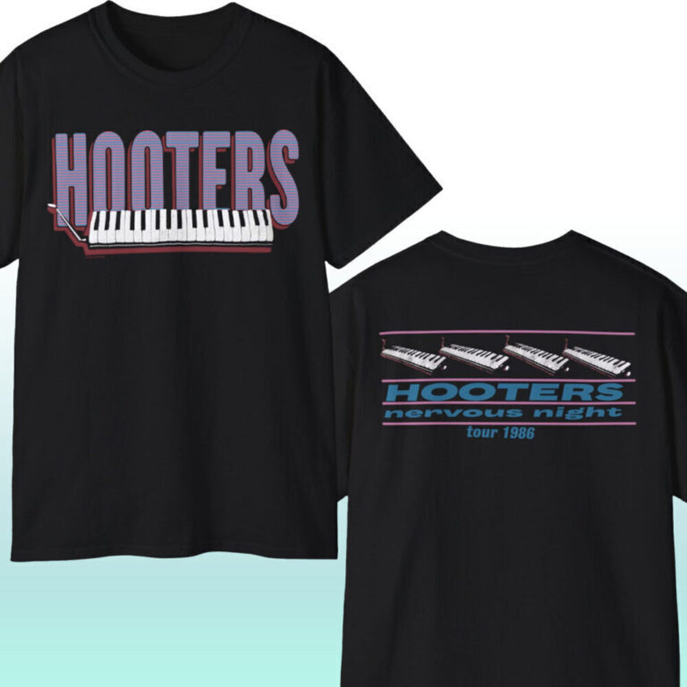 Hooters Nervous Night Tour 1986 T Shirt Rock Band Fan Gift Retro 2 Sided